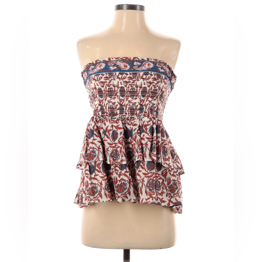 House of Harlow 1960 cotton Tiered Ruffle strapless‎ Top S